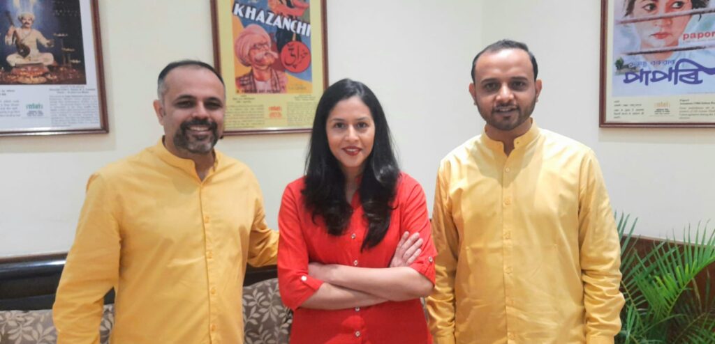 The Core Team of Nautankibaaz Improv Collective (L to R - Ankur Sardana, Anshu Daga, and Ankur Nigam)