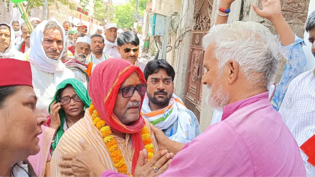Ajay Rai, President of UP Congress Committee, Meeting People on a Campaign Trail