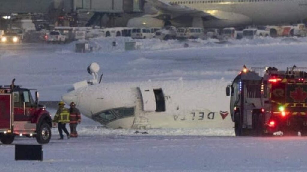 Plane Crash at Toronto - Delta Jet Flips, 18 Injured, Rescue Operations On