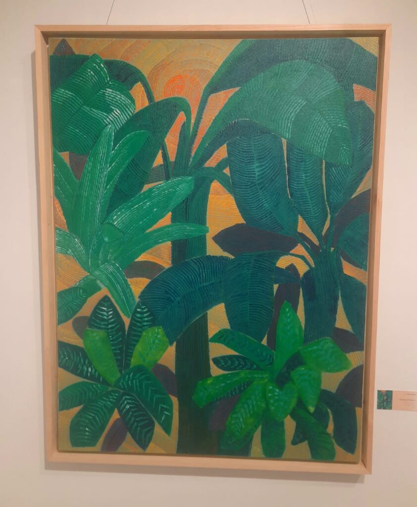 Dr. Vikram Kumar Showcasing Art of Natural Imagery Painting Banana Leaves